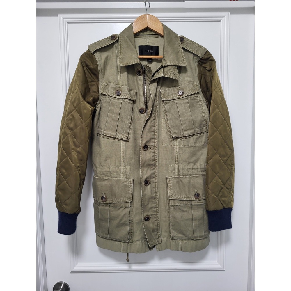 J Crew Olive Green Boyfriend Fatigue Utility Jacket Midweight Sz S